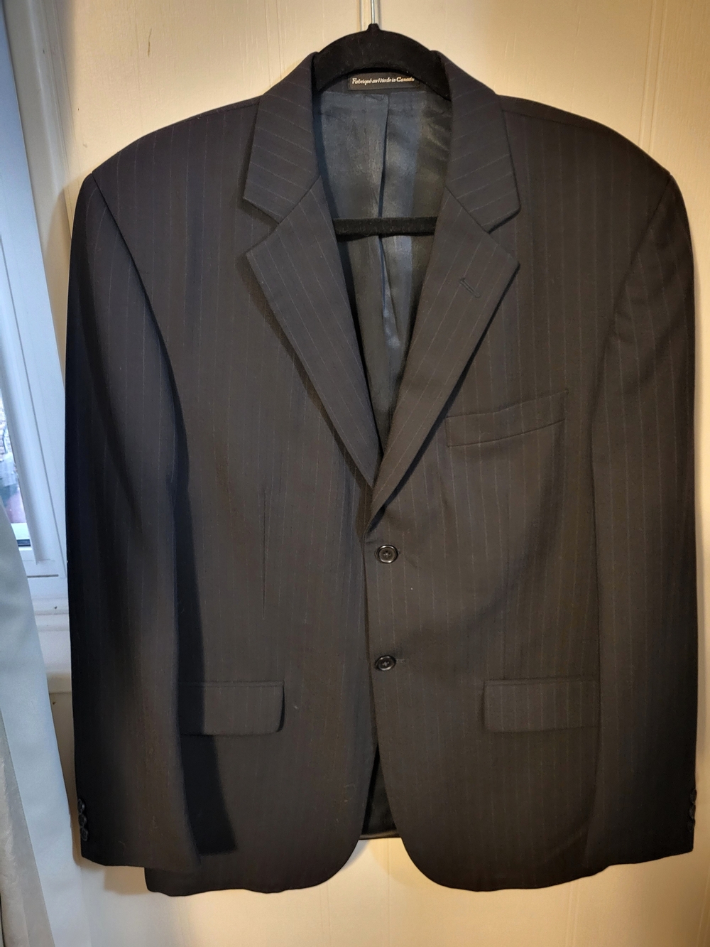 ALFRED SUNG Men's Charcoal Pinstripe Blazer Sz40R